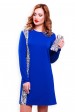 Ярко синее платье из трикотажа-кукуруза с вставкой (Платья, #6730)
