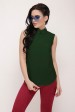Блуза из креп-шифона, темно-зеленая BZ-1613B | Распродажа (Блузки, #6943)