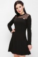 Платье с расклешенной юбкой, черное PL-1621B (Платья, #7001)