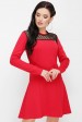 Платье с расклешенной юбкой, красное PL-1621A (Платья, #7003)