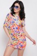Летнее платье миди с цветочным принтом оранжевого оттенка. PL-1634B (Платья, #7224)