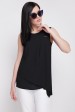 Летняя черная блузка без рукавов (Блузки, #7227)