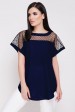Летняя блузка темно-синего цвета с сеткой (Блузки, #7252)