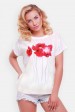 Стильная женская футболка с маками оптом на Niko-Opt - FB-1140T (Футболки, #7576)