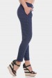 Укороченные женские брюки 7/8 темно-синего цвета в горошек. BRK-286B (Брюки, Штаны, #7826)