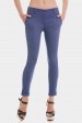 Укороченные женские брюки 7/8 синего цвета в мелкий цветочек. BRK-286C (Брюки, Штаны, #7828)