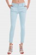 Укороченные женские брюки 7/8 светло-голубого цвета в мелкий горошек. BRK-286D (Брюки, Штаны, #7831)