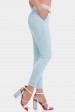 Укороченные женские брюки 7/8 светло-голубого цвета в мелкий горошек. BRK-286D (Брюки, Штаны, #7832)
