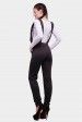 Утепленные женские брюки с широкими подтяжками. Цвет: коричневый (Брюки, Штаны, #7854)