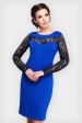 Элегантное синее платье с вставками из кружев (Платья, #8285)