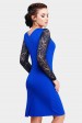 Элегантное синее платье с вставками из кружев (Платья, #8286)