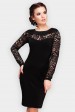 Черное платье Valerie с кружевными рукавами (Платья, #8298)