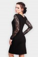 Черное платье Valerie с кружевными рукавами (Платья, #8299)