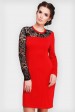Нарядное платье с гипюром, красное PL-1597A (Платья, #8312)