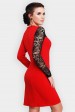 Нарядное платье с гипюром, красное PL-1597A (Платья, #8313)