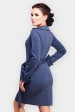 Платье с асимметричным декольте, темный джинс PL-1573D (Платья, #8326)