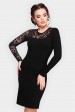 Черное платье "Chantal" с кружевным верхом (Платья, #8342)