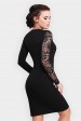 Черное платье "Chantal" с кружевным верхом (Платья, #8343)