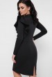 Платье с пышной рюшей на плече, черное PL-1668B (Платья, #8390)