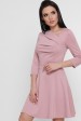 Пудровое платье с ассиметричной драпировкой PL-1751A (Платья, #8489)