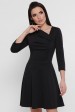 Короткое черное платье с драпировкой из джерси PL-1751B (Платья, #8491)