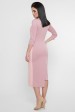 Комбинированное персиковое платье с ассиметричным низом. PL-1753B (Платья, #8502)
