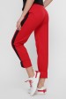 Красные женские брюки с черными лампасами. SHT-1759B (Брюки, Штаны, #8520)