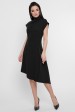 Черное асимметричное платье присборенное сбоку. PL-1758B (Платья, #8522)