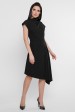Черное асимметричное платье присборенное сбоку. PL-1758B (Платья, #8523)