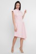 Светло-розовое асимметричное платье с плиссировкой. PL-1758C (Платья, #8525)