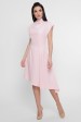 Светло-розовое асимметричное платье с плиссировкой. PL-1758C (Платья, #8526)