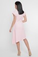 Светло-розовое асимметричное платье с плиссировкой. PL-1758C (Платья, #8527)