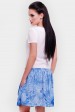 Короткое летнее платье с белым верхом и голубым низом, PL-1499B (Платья, #8863)