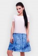 Короткое летнее платье с белым верхом и синим низом, PL-1499A (Платья, #8865)