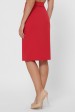 Красная прямая юбка с разрезом YUB-1002C (Юбки, #8897)